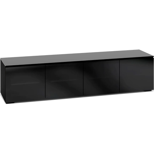 Oslo 247 85" TV Cabinet in Black Oak with Smoked Black Glass Doors & Top
